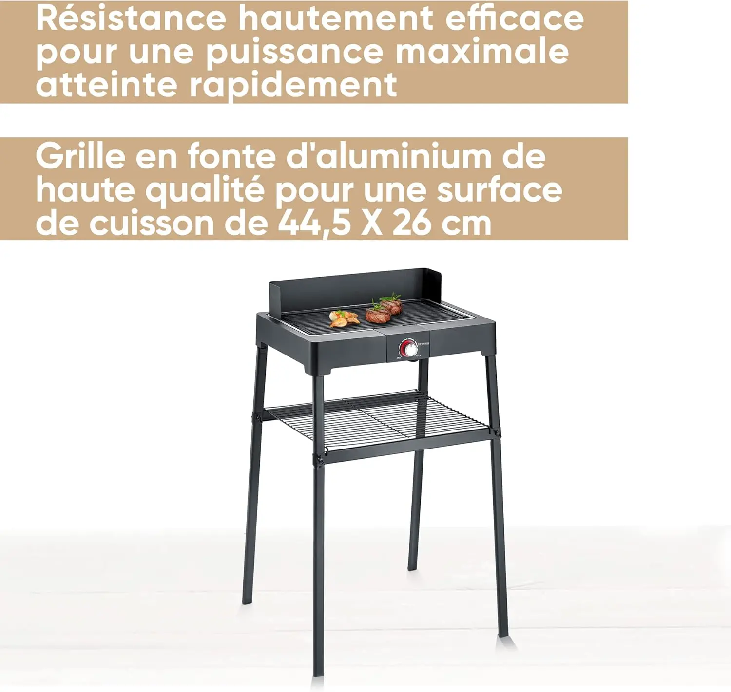 Barbecue électrique en aluminium noir vue 2