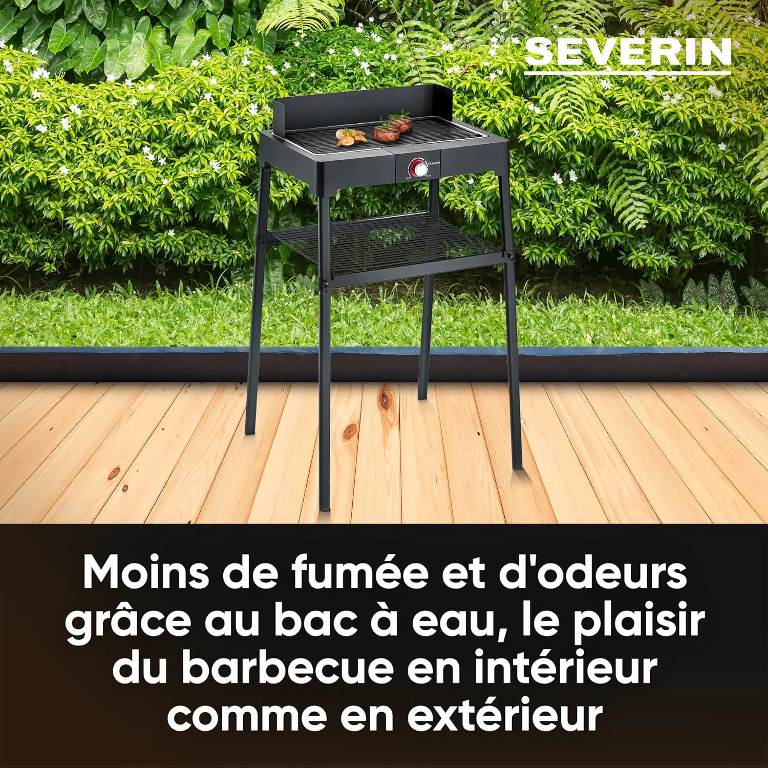 Barbecue électrique en aluminium noir vue 3
