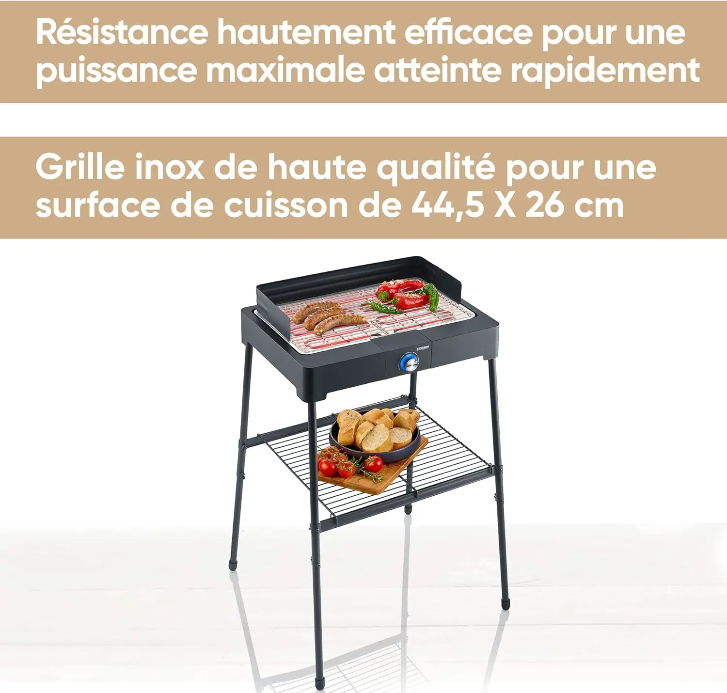 Barbecue électrique noir vue 2