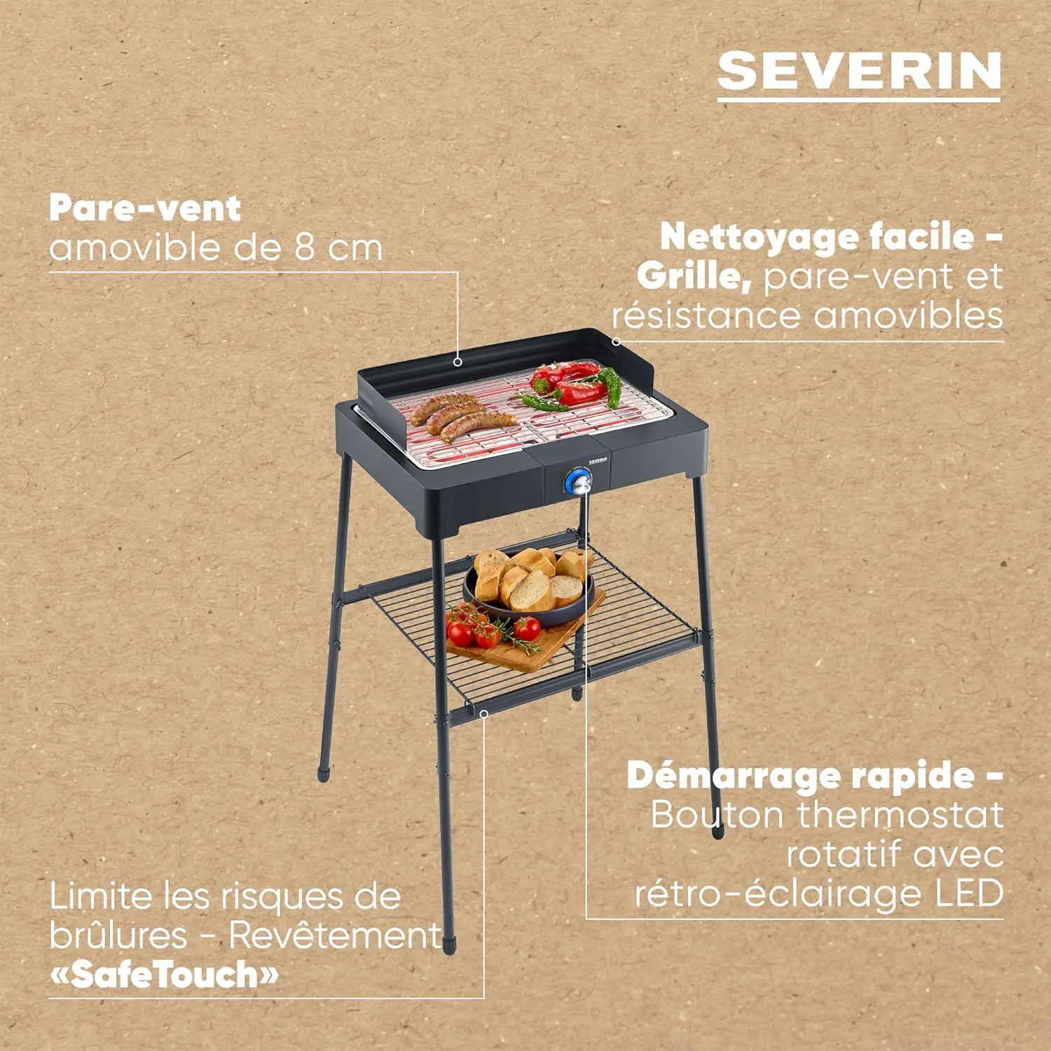 Barbecue électrique noir vue 4
