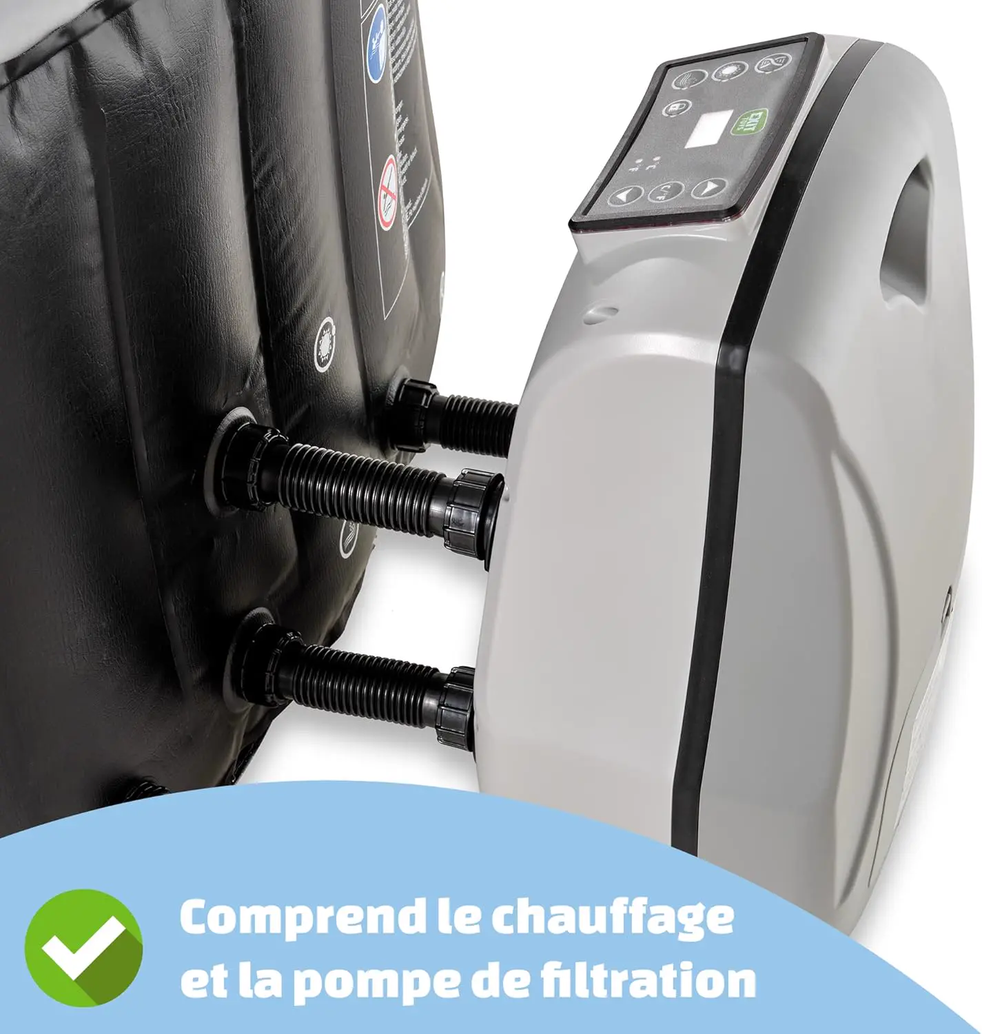 Spa gonflable 4 personnes 4 places noir vue 4