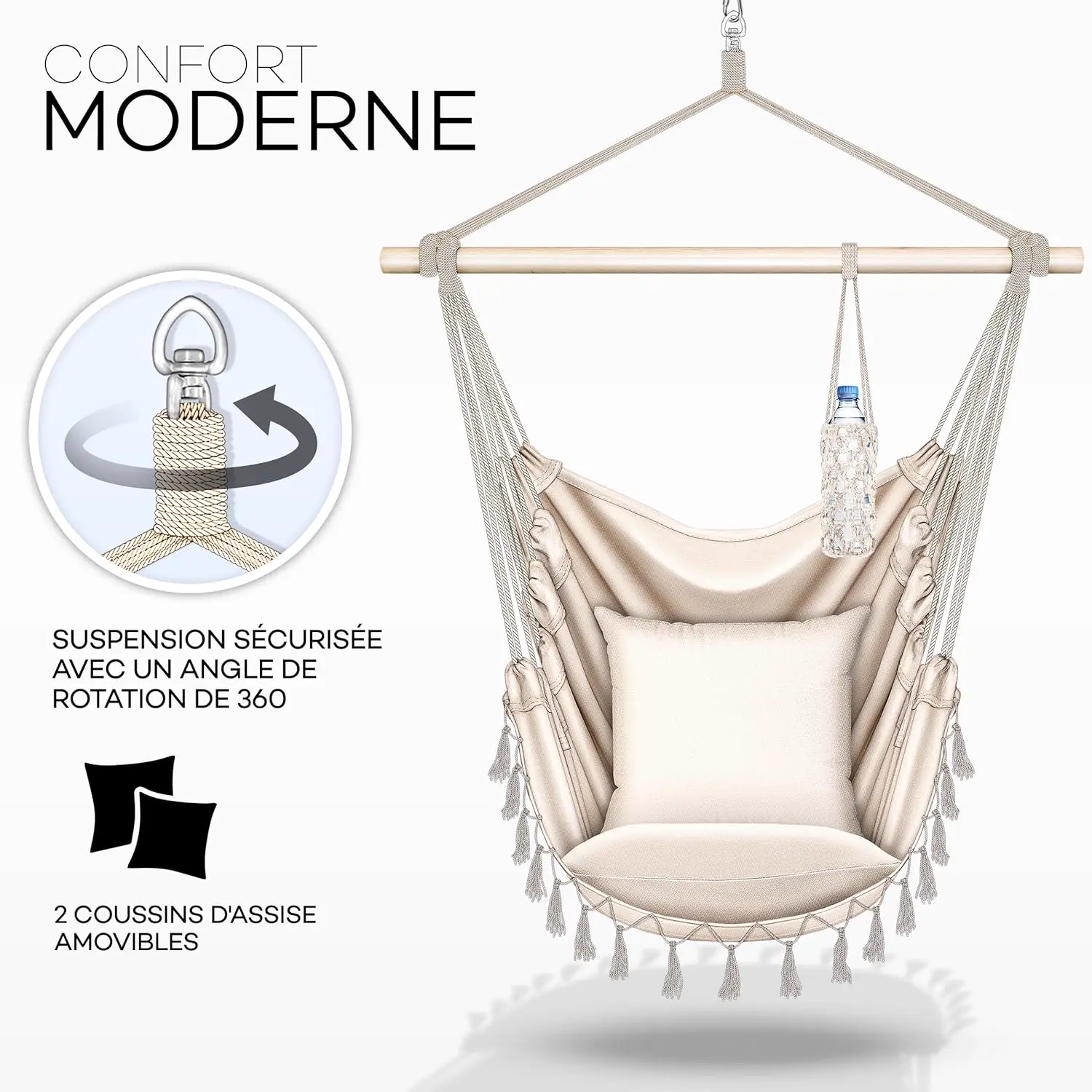 Fauteuils suspendus en métal vue 2