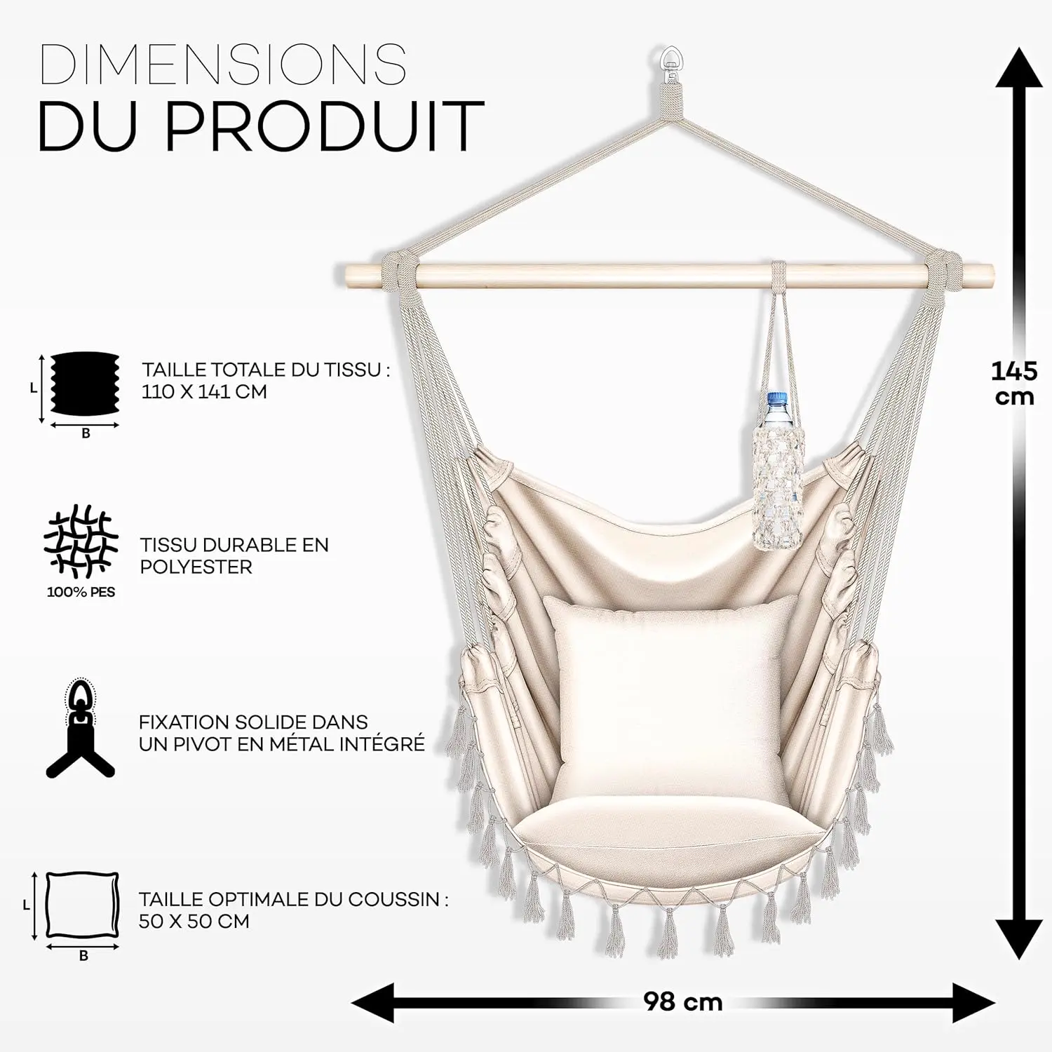 Fauteuils suspendus en métal vue 5
