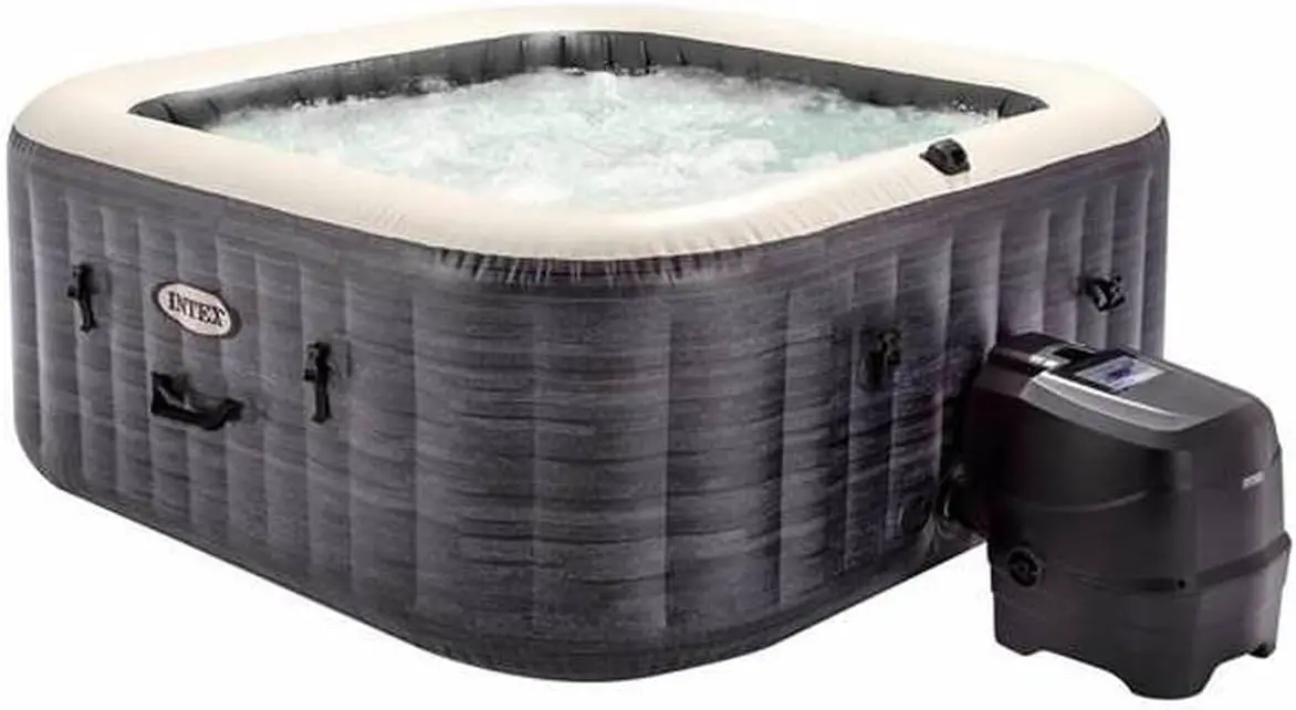 Intex - 28450EX - Pure Spa Bulles Ardoise 4 Places, Gris Ardoise