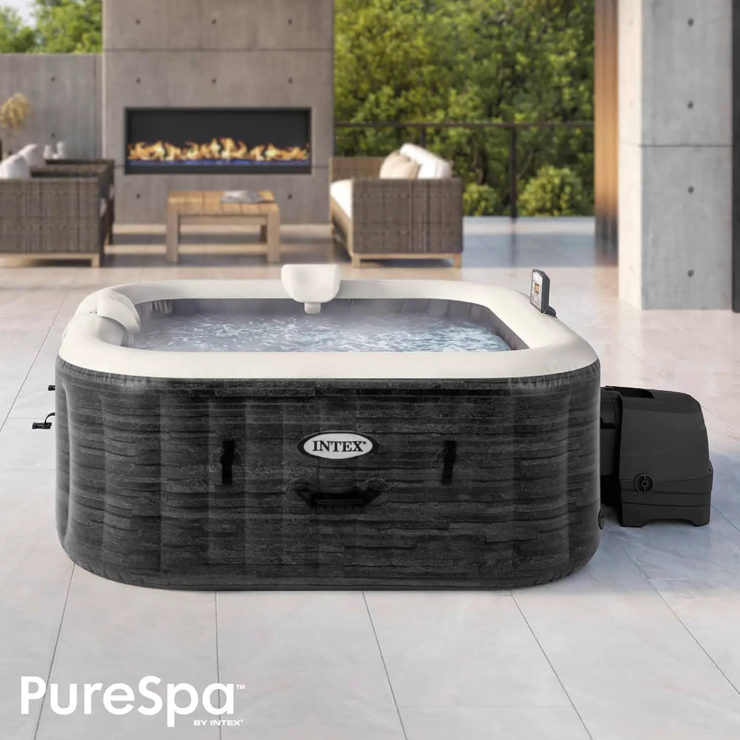 Spa gonflable 4 personnes 4 places gris vue 3