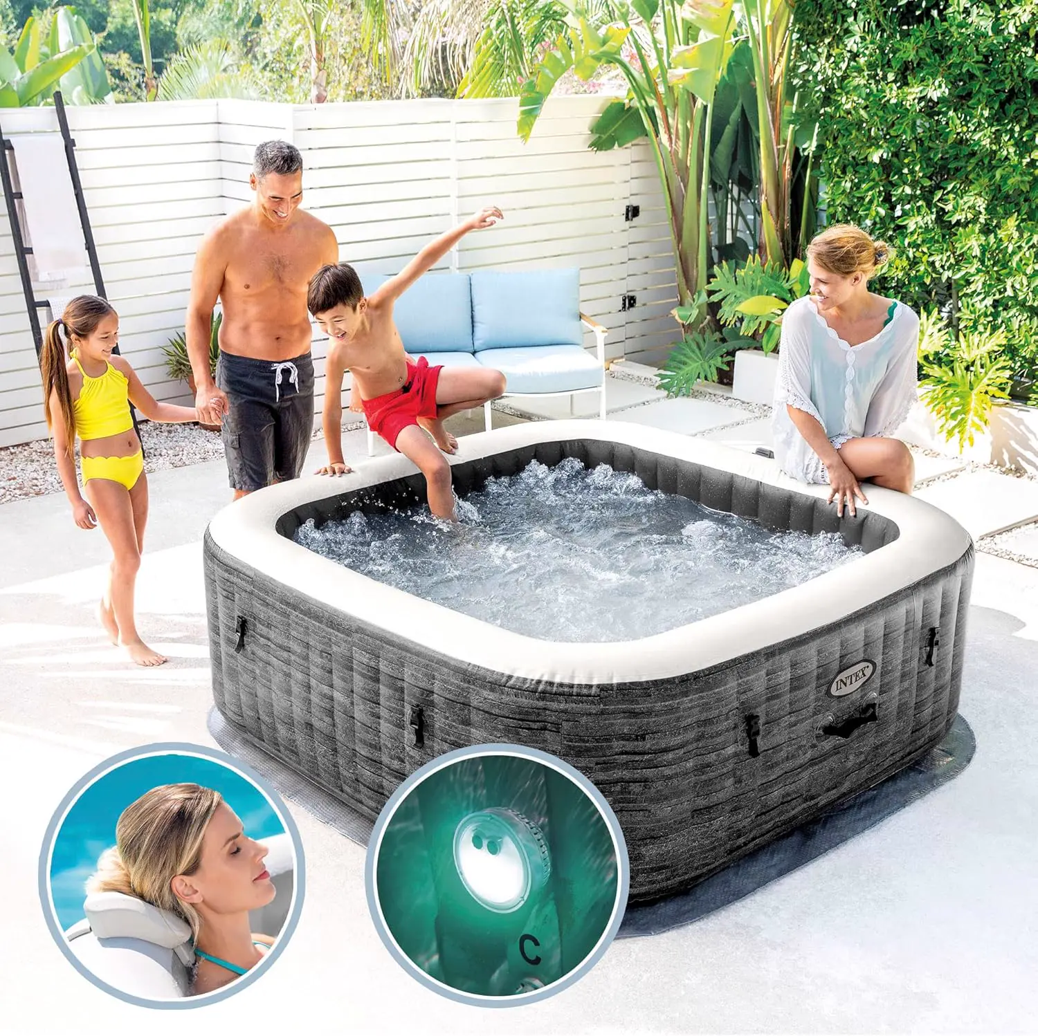 Spa gonflable 4 personnes 4 places gris vue 6