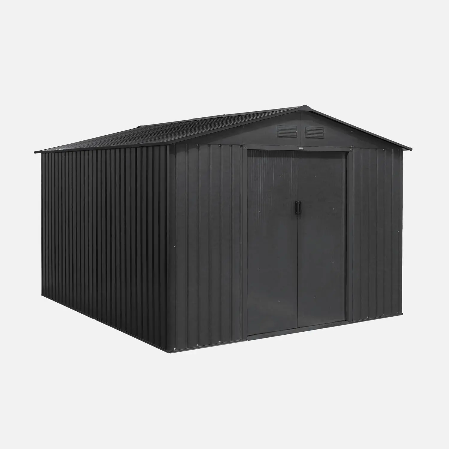 Abri de jardin en métal en métal gris 2,77x3,19 m vue 2