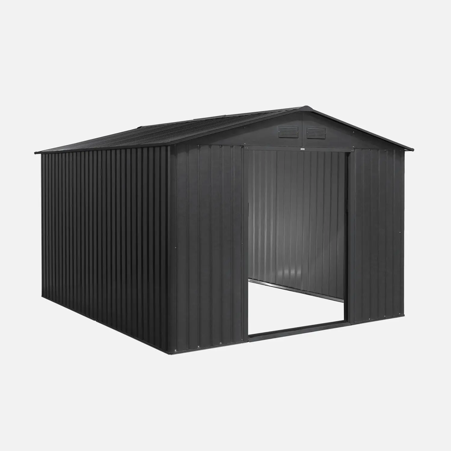 Abri de jardin en métal en métal gris 2,77x3,19 m vue 4