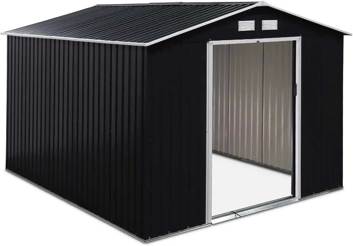 Abri de jardin en métal en métal gris 2,77x3,19 m vue 8