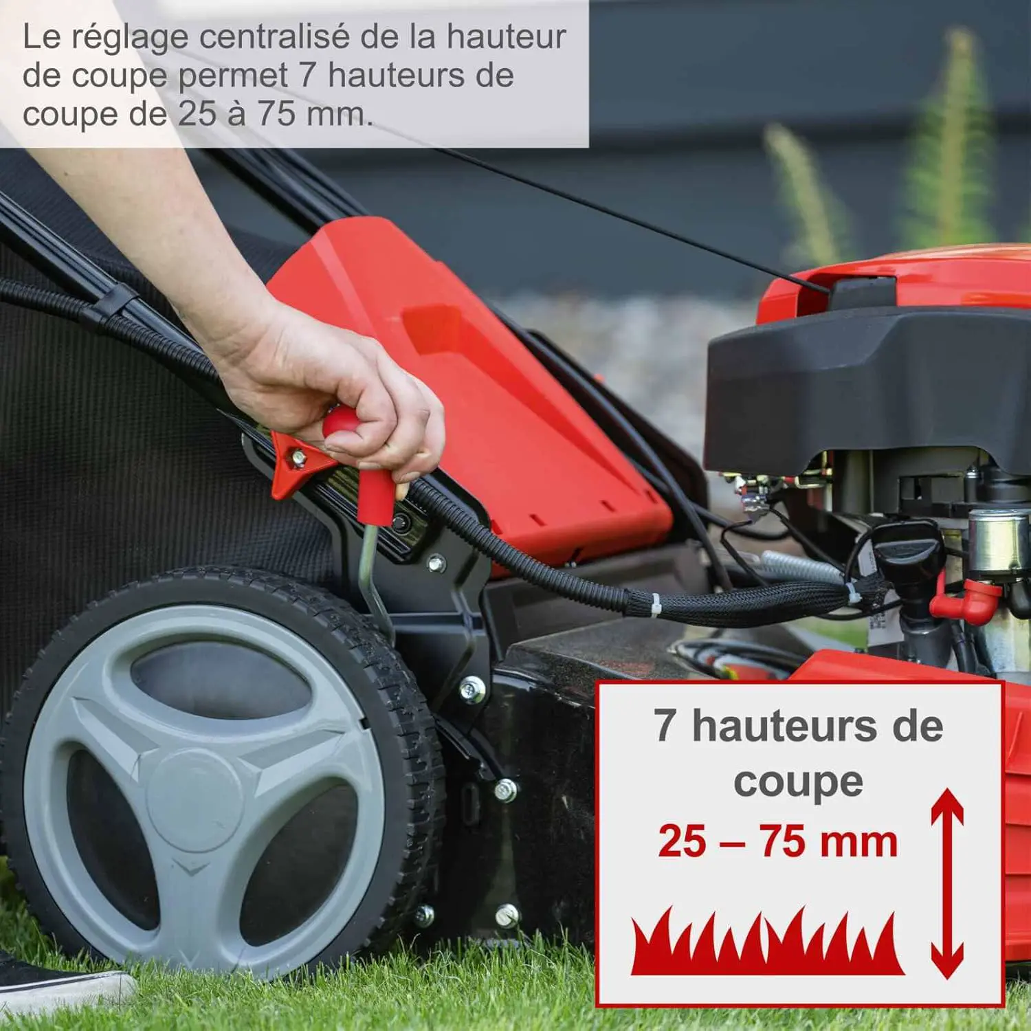 Tondeuse autoportée rouge vue 6
