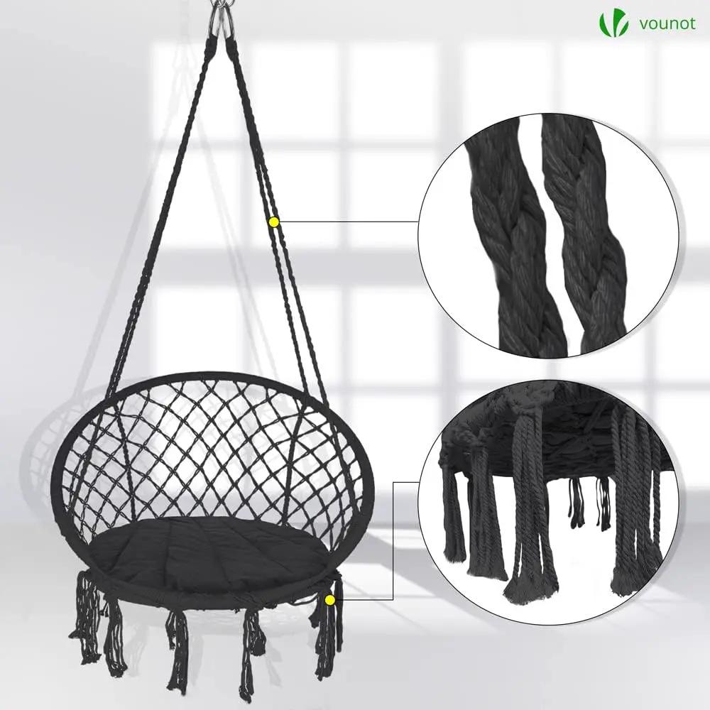Fauteuils suspendus en métal gris vue 6