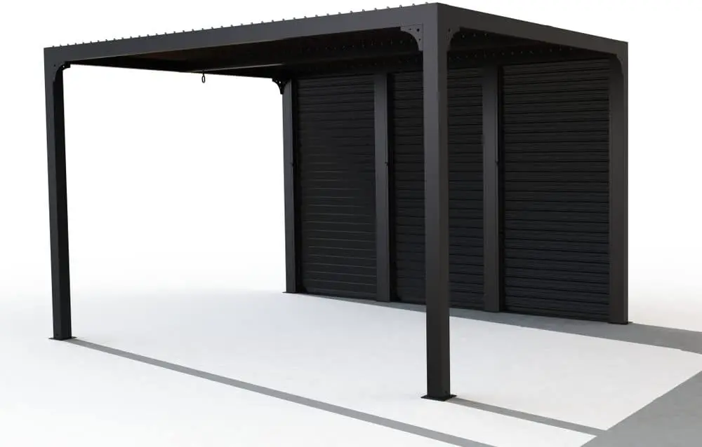 Pergola bioclimatique + ventelles alu Mobiles côté 3,60 m - 10,80 m2 - Alu 10,80 m2