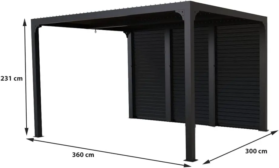 Pergola en aluminium anthracite 10,8 m² vue 2