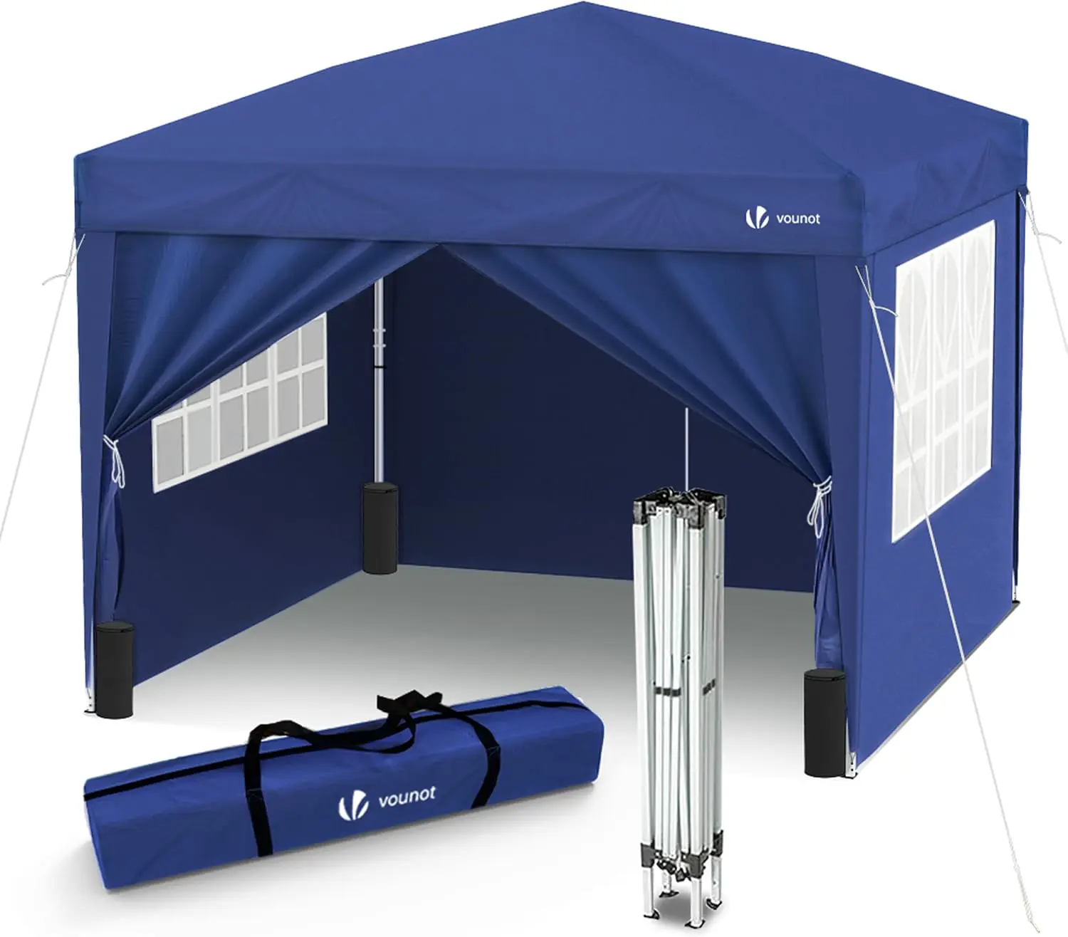 VOUNOT® Tonnelle de Jardin Tente 3x3m Pliable avec 4 Côtés et 4 Sacs