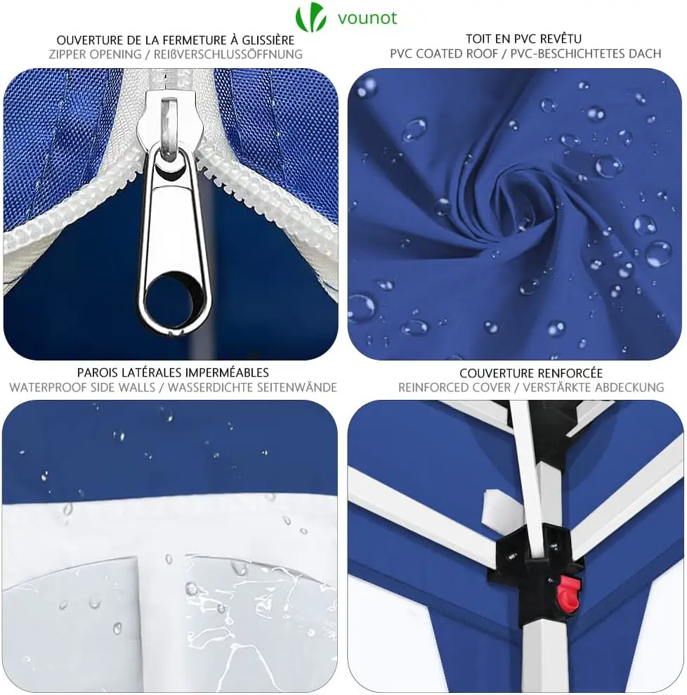 Tonnelle en métal bleu 3x3 m vue 4