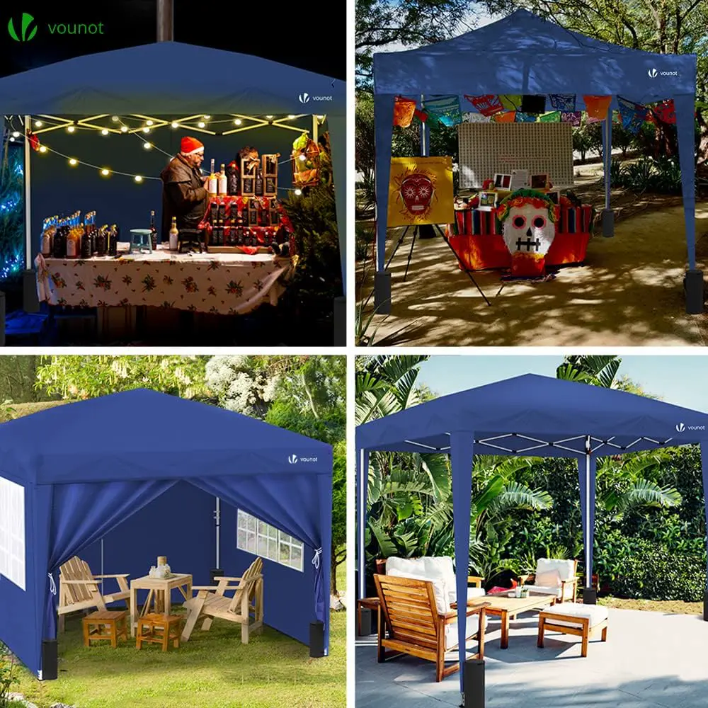 Tonnelle en métal bleu 3x3 m vue 5