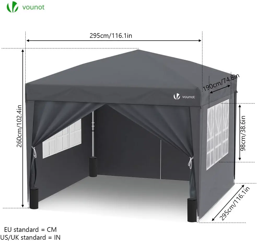 Tonnelle en métal sable 3x3 m vue 7