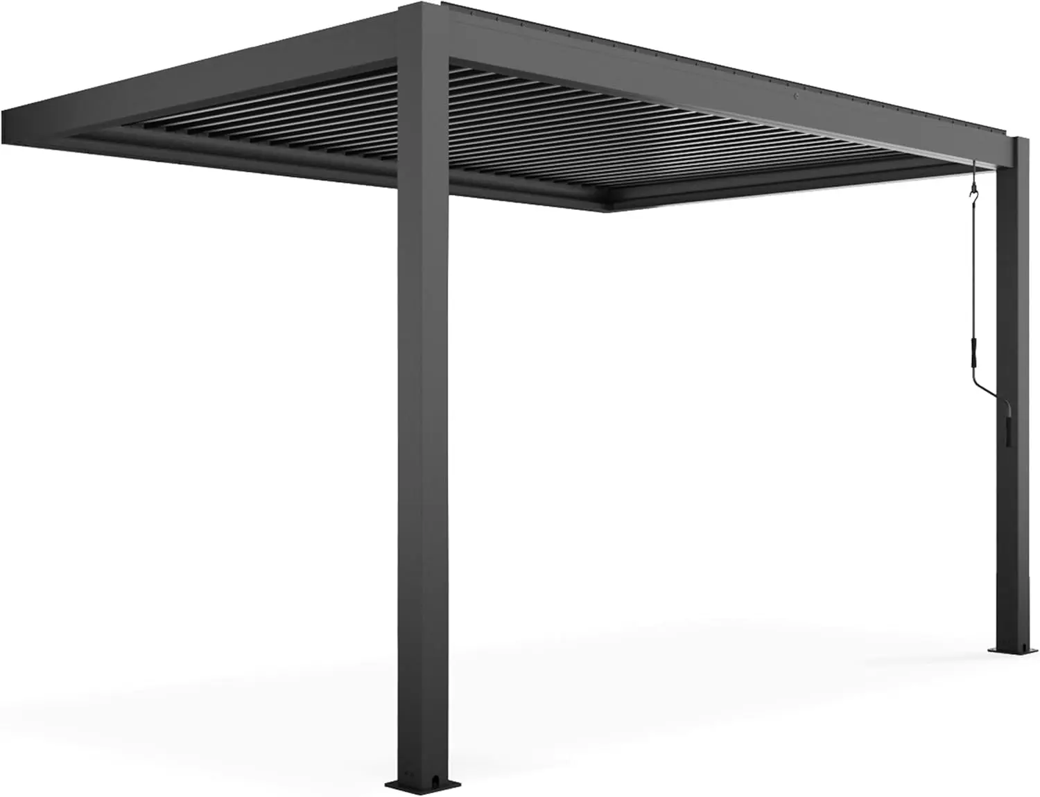Pergola en aluminium 4x2,57 m adossée vue 3