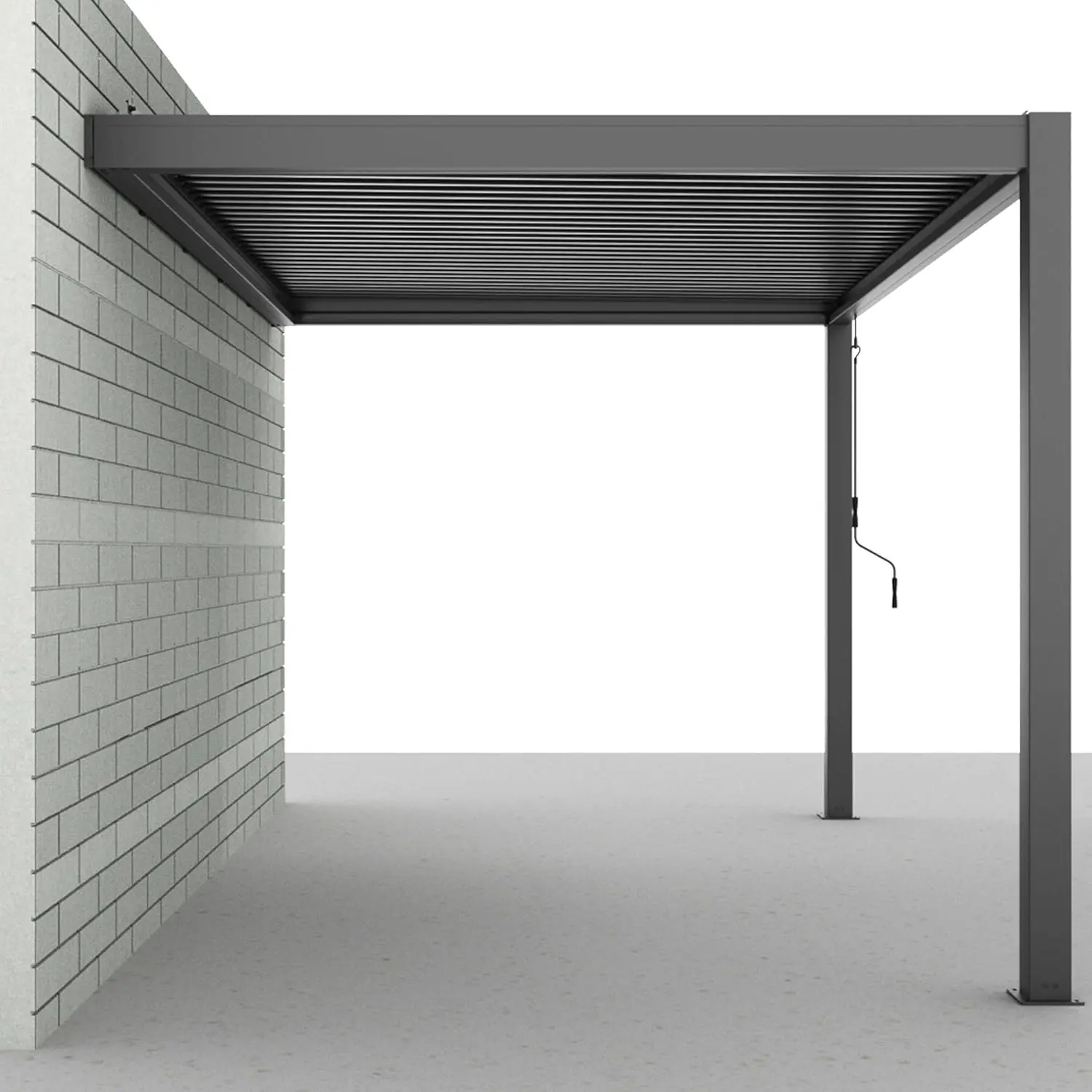 Pergola en aluminium 4x2,57 m adossée vue 5