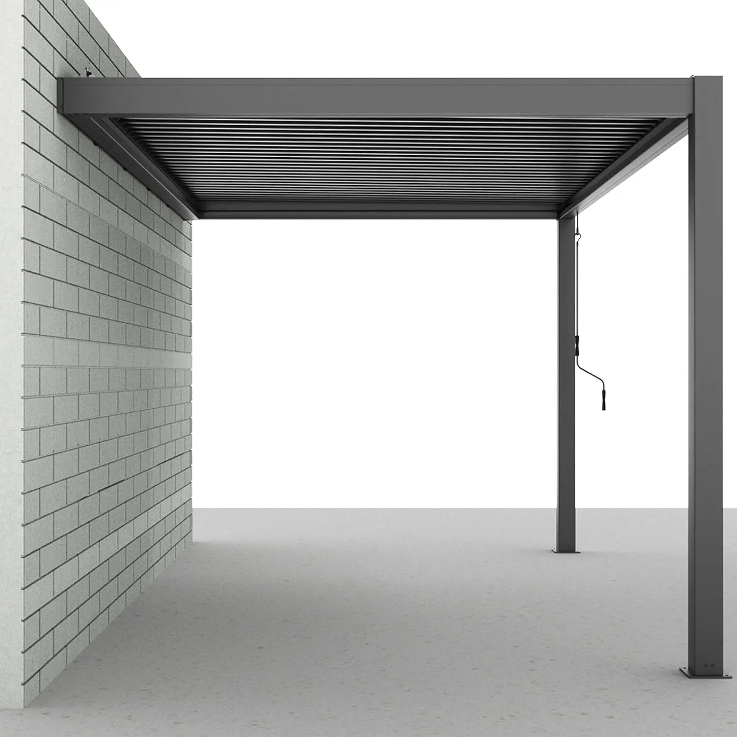 Pergola en aluminium 4x2,57 m adossée vue 6