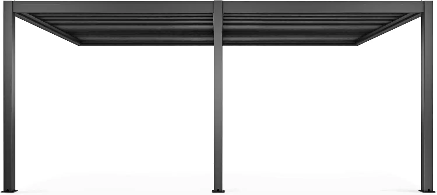 Pergola en aluminium 3x2,57 m adossée vue 3