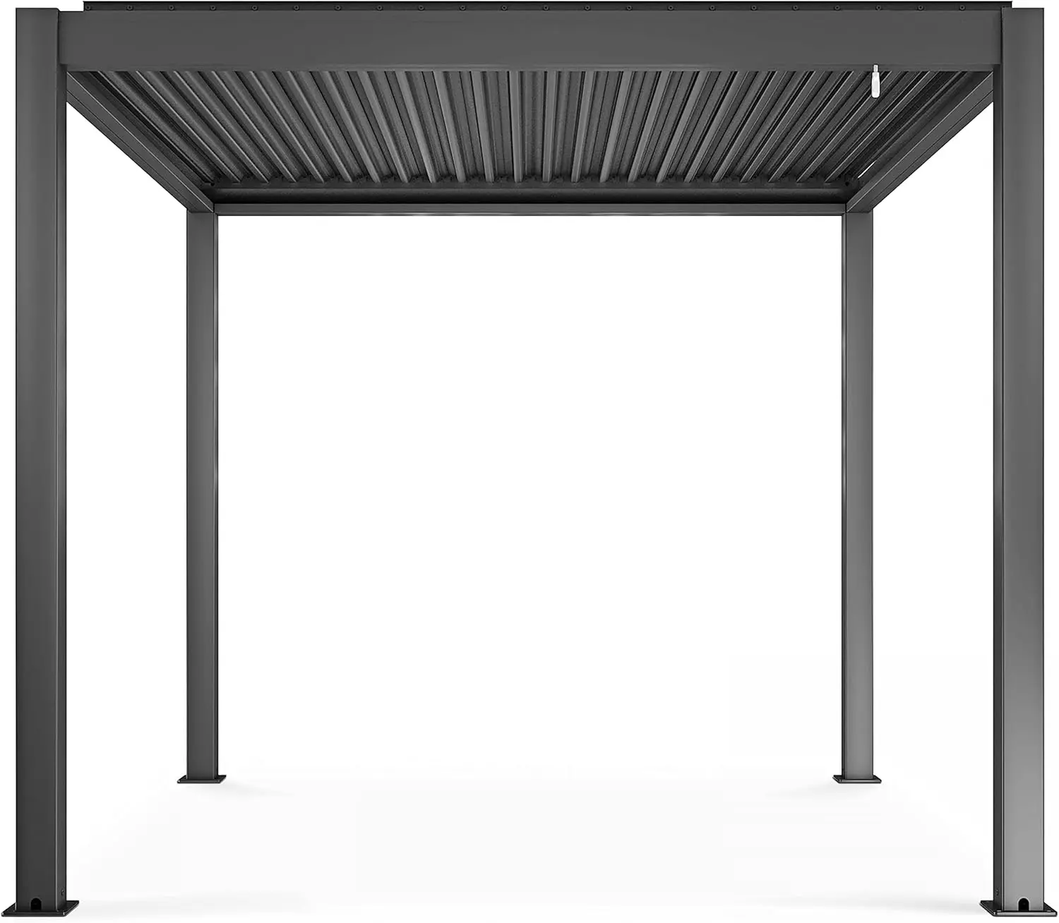 Pergola en aluminium gris 3x2,57 m autoportée vue 5