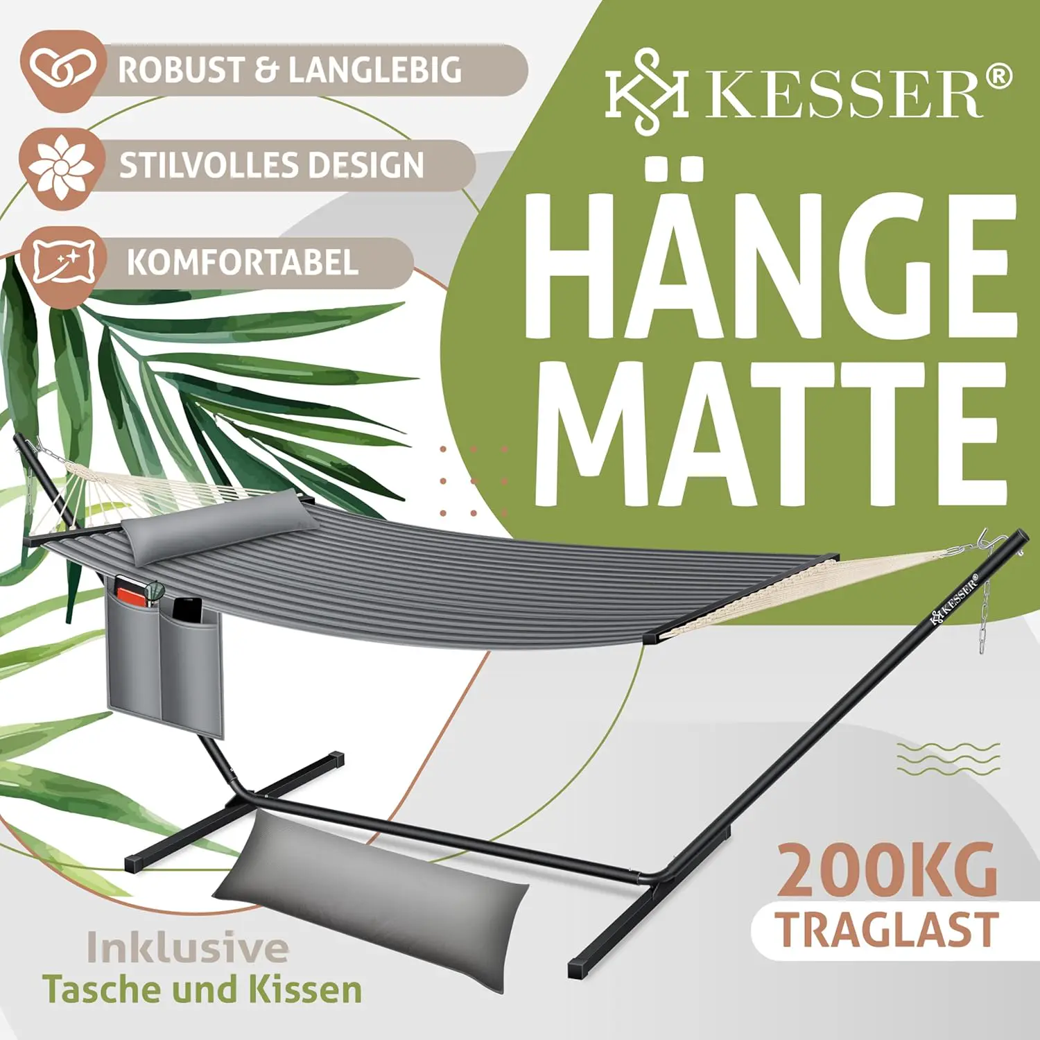 Fauteuils suspendus 2 places en métal gris vue 2