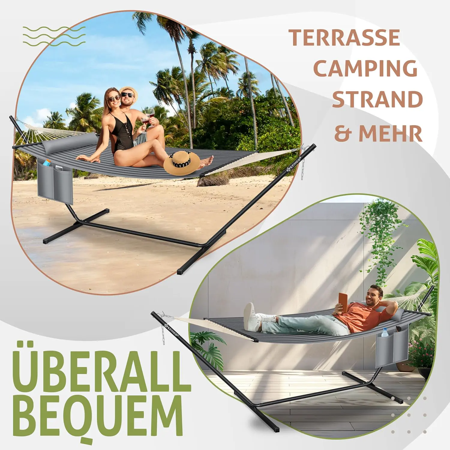 Fauteuils suspendus 2 places en métal gris vue 5