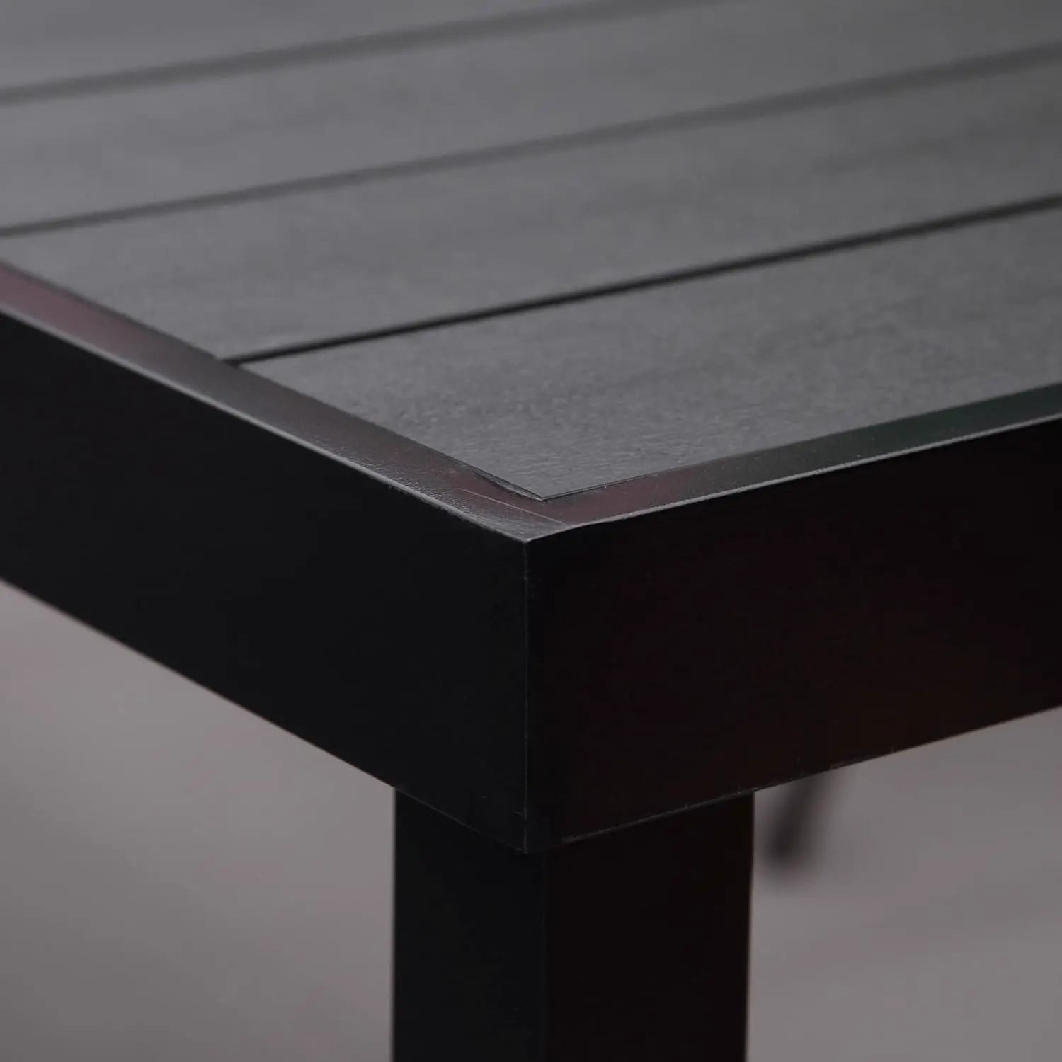 Table de jardin 8 places en aluminium noir vue 8