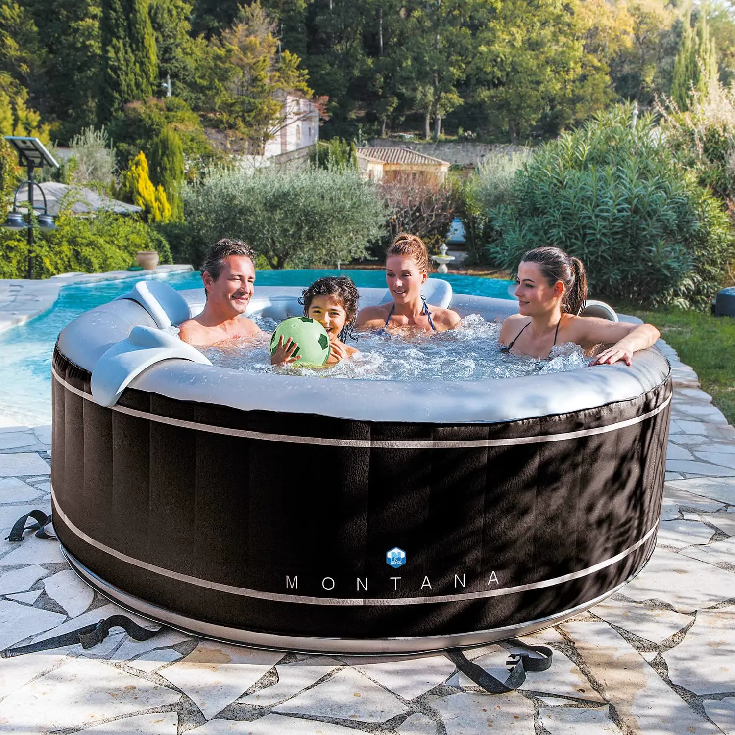Spa gonflable 4 personnes 4 places en aluminium noir vue 4