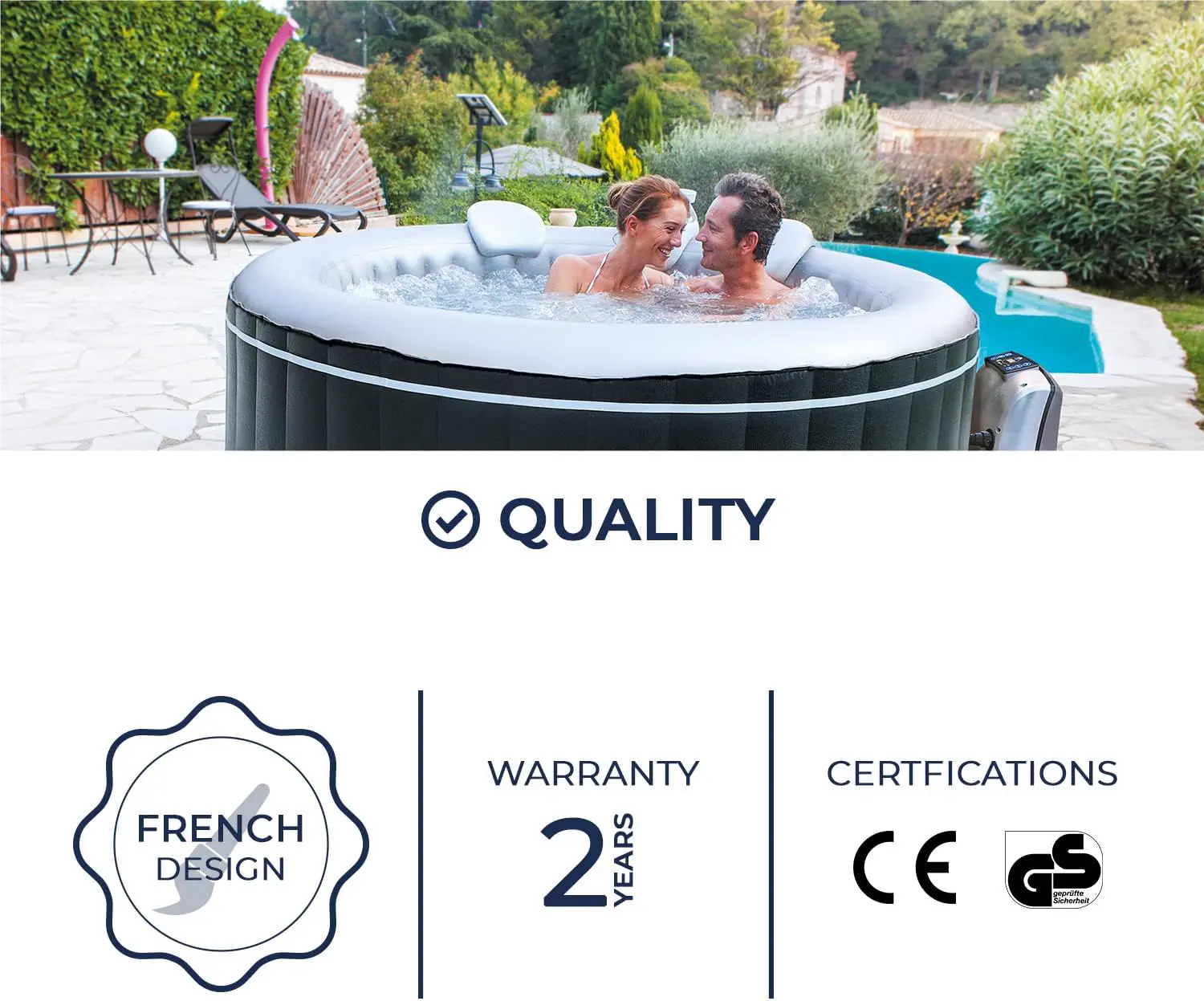 Spa gonflable 4 personnes 4 places en aluminium noir vue 6