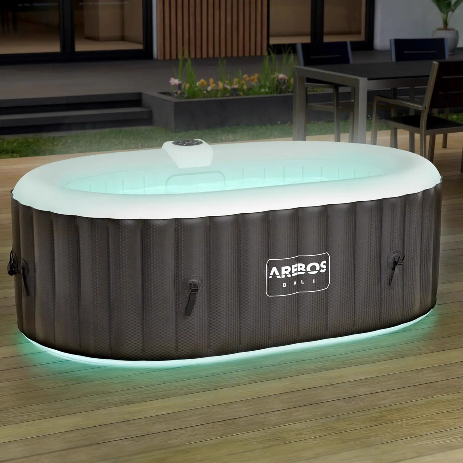 Arebos Spa Gonflable avec éclairage LED | Gonflable | Intérieur &