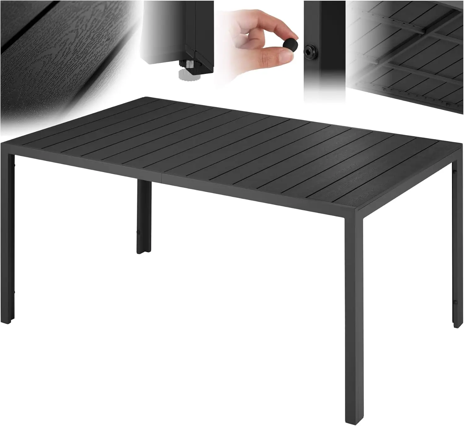 tectake® Table à Manger Extérieur & Intérieur en Aluminium & Aspect