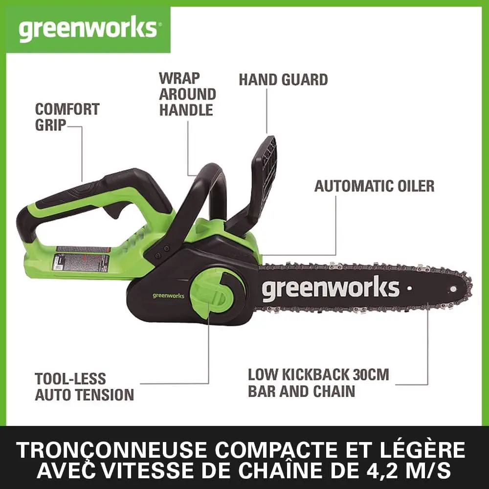 Tronçonneuse à batterie en bois vue 2