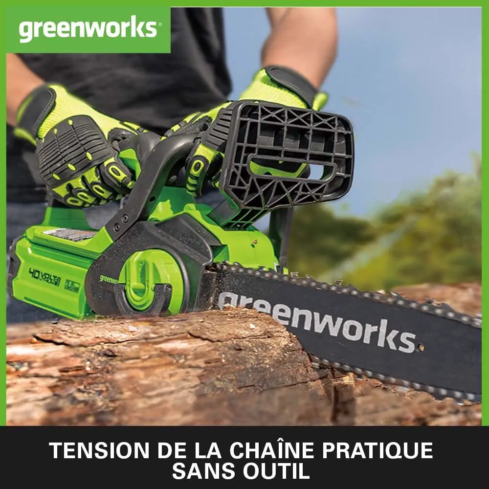 Tronçonneuse à batterie en bois vue 4