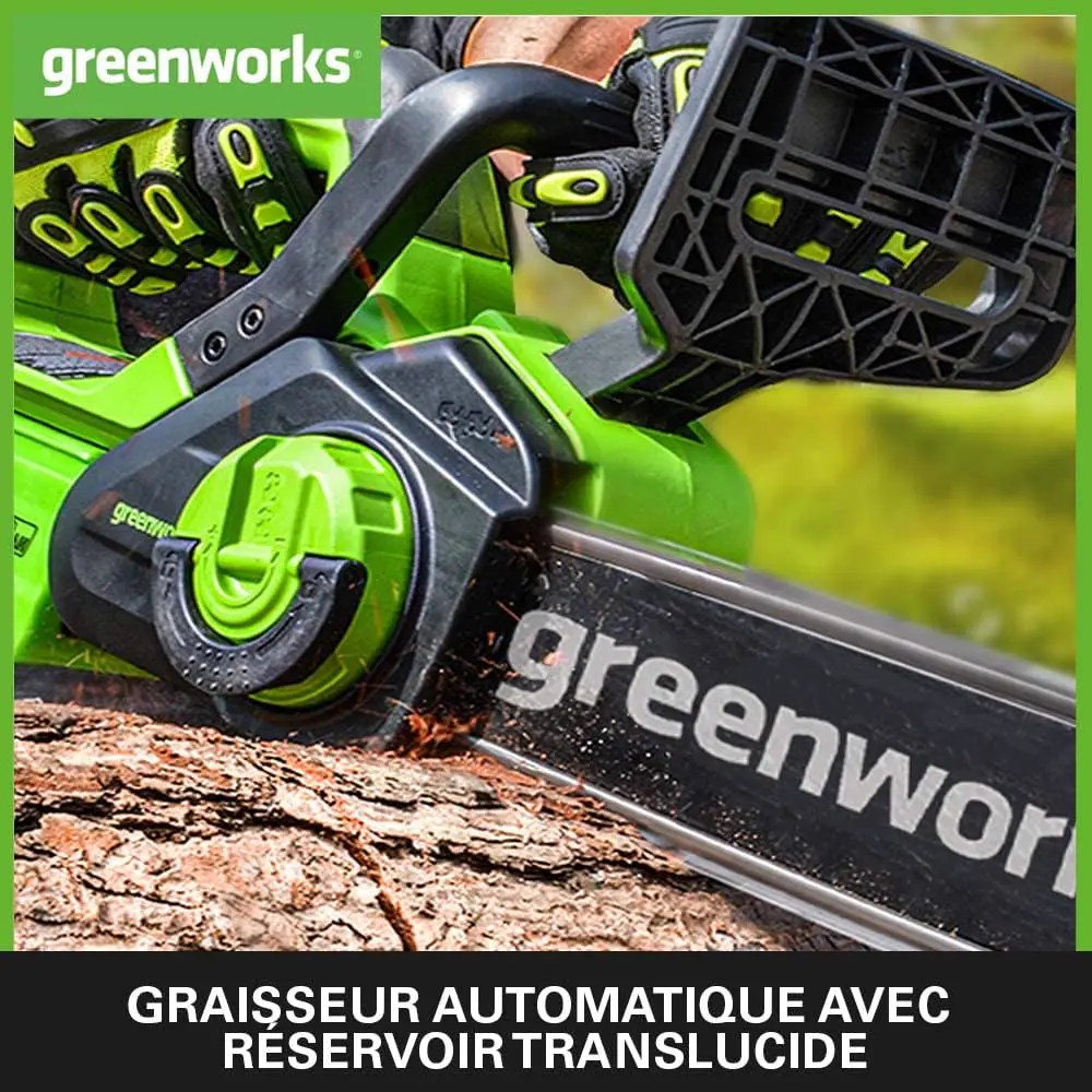 Tronçonneuse à batterie en bois vue 5
