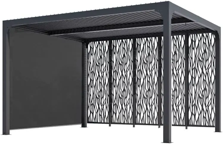 Pergola en aluminium gris 3x2,3 m vue 4