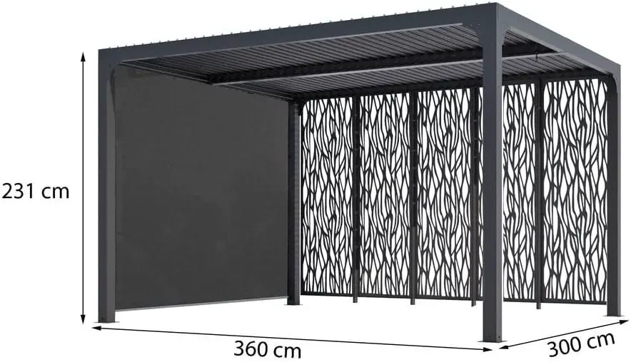 Pergola en aluminium gris 3x2,3 m vue 5