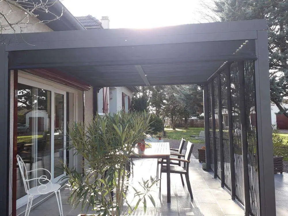 Pergola en aluminium gris 3x2,3 m vue 6