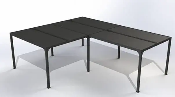 Pergola bioclimatique XXL, 32,63 m2, Aluminium, en L 32,63 m2