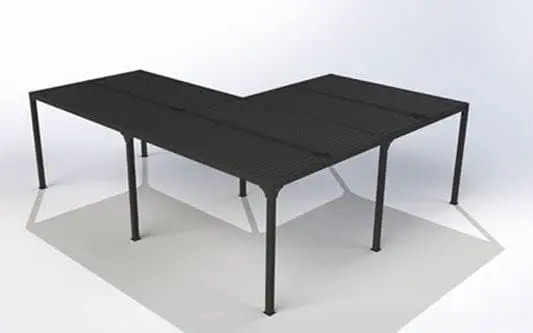 Pergola en aluminium gris 32,6 m² vue 2
