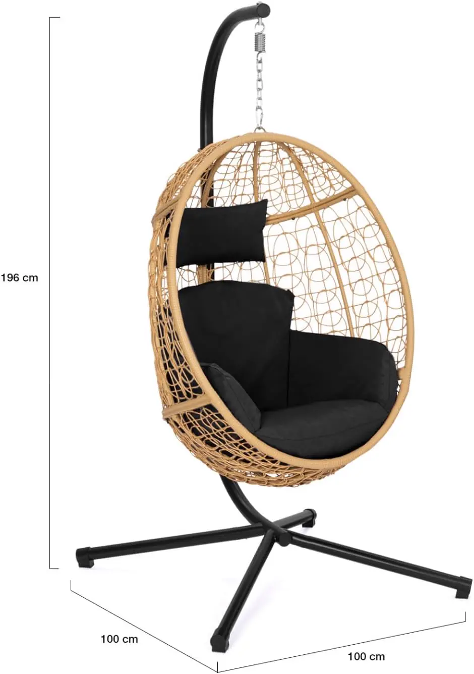 Fauteuils suspendus en rotin noir vue 4
