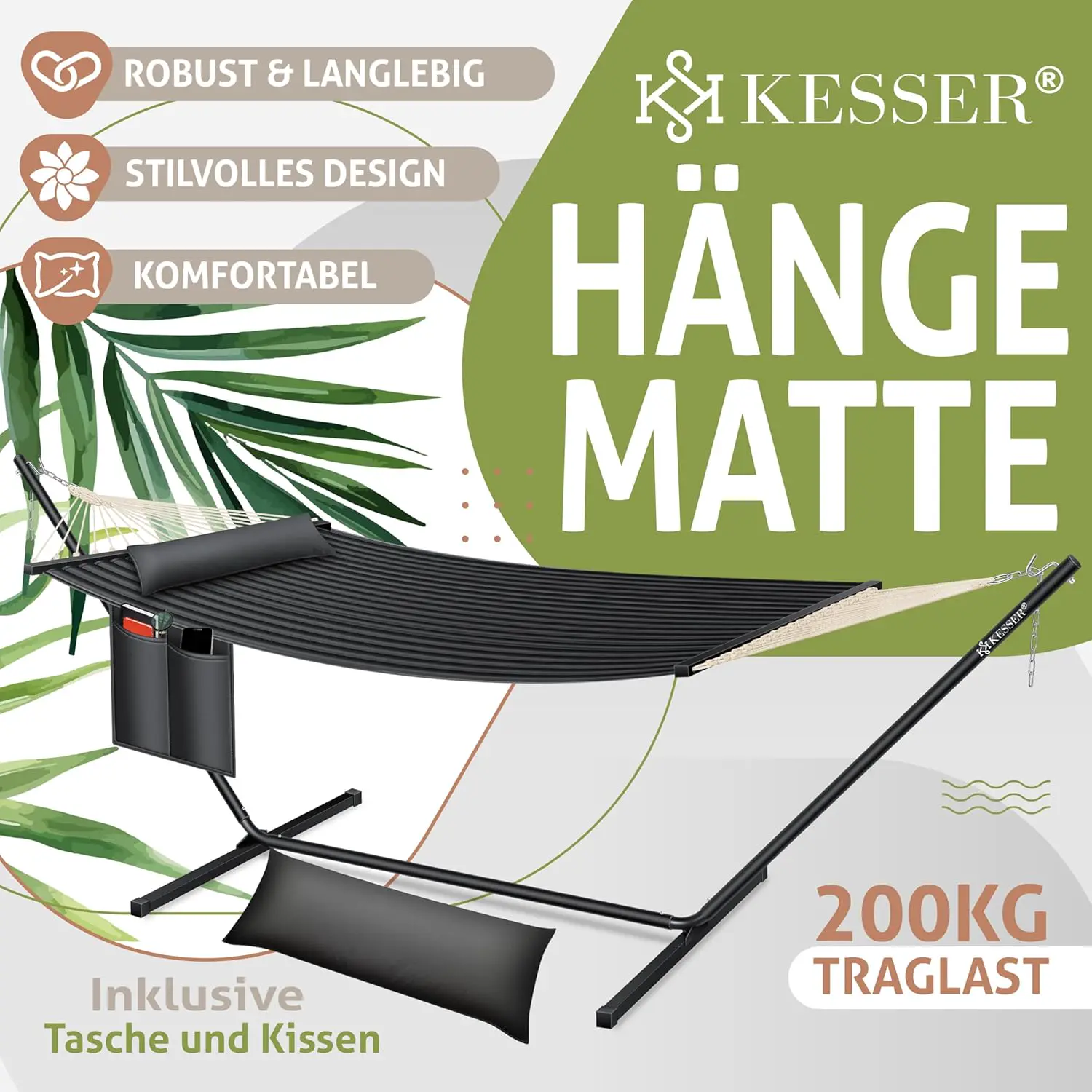 Fauteuils suspendus 2 places en métal anthracite vue 2