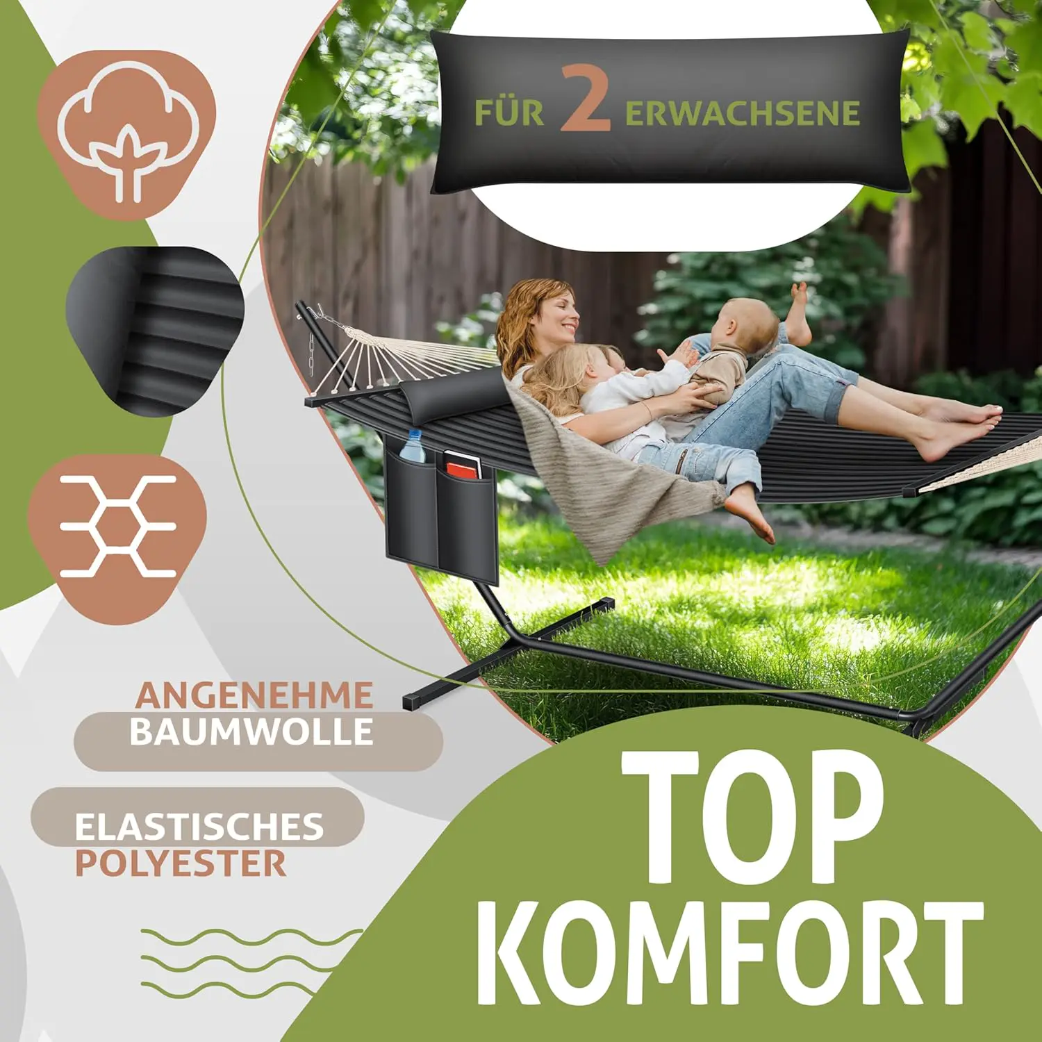 Fauteuils suspendus 2 places en métal anthracite vue 3