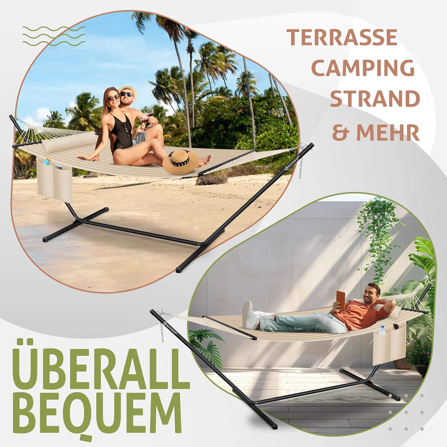 Fauteuils suspendus 2 places en métal vue 5