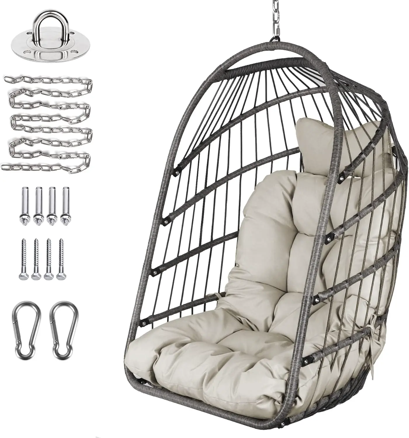 Chaise Oeuf Chaise Pliable en Osier rotin Suspendue Chaise balançoire