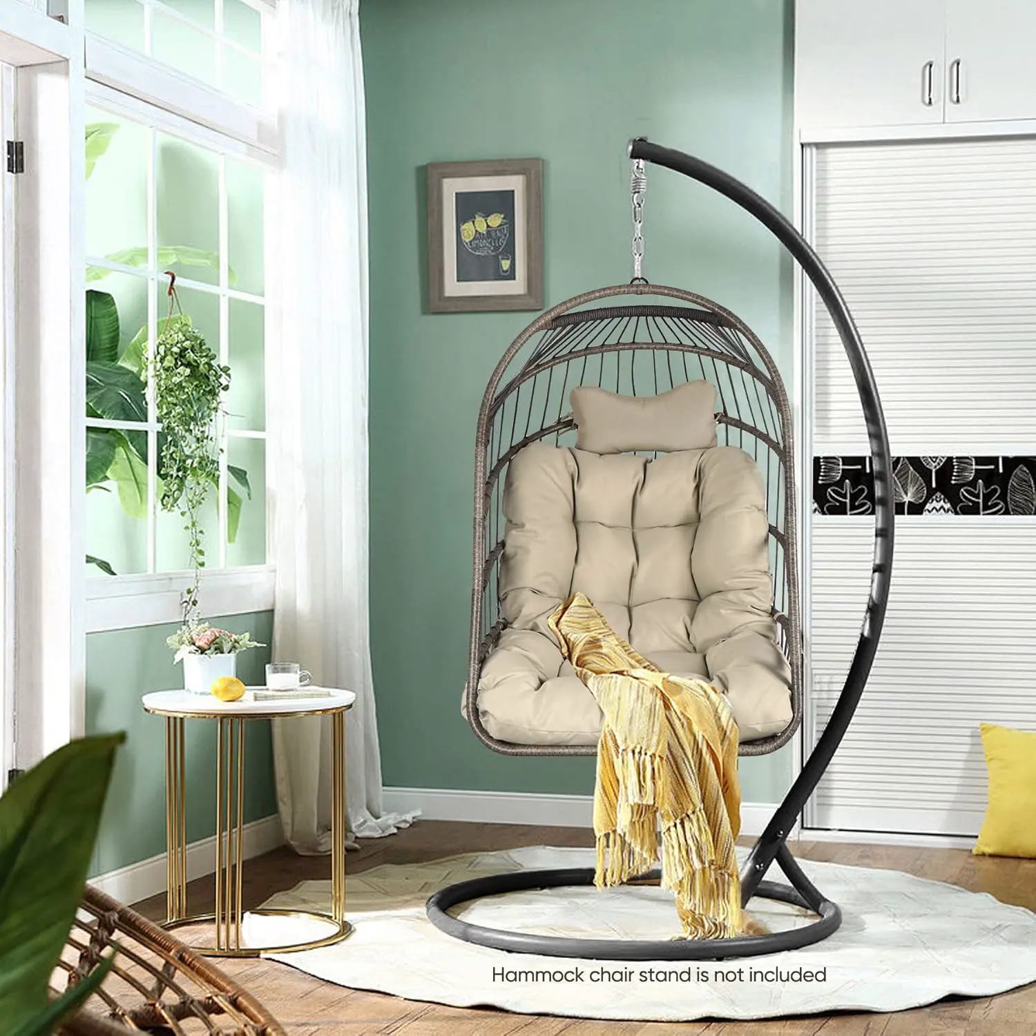 Fauteuils suspendus en rotin gris vue 3
