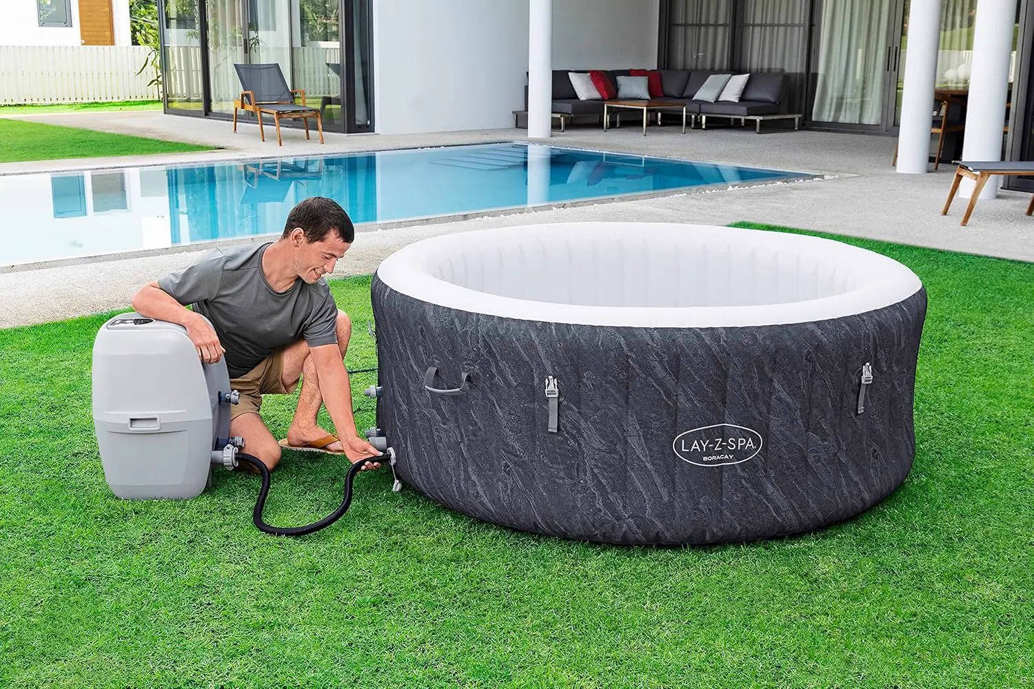 Spa gonflable 4 personnes 71" x 26"/1.80m x 66cm Boracay AirJet vue 29