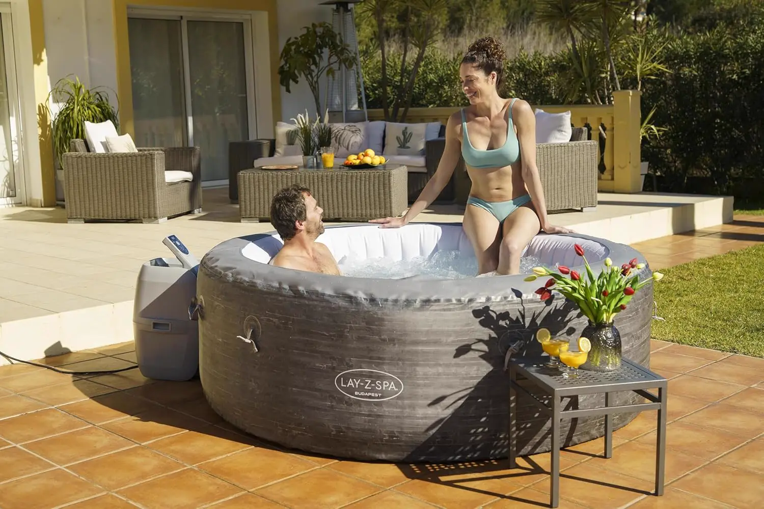 Spa gonflable 6 personnes 6 places gris vue 3