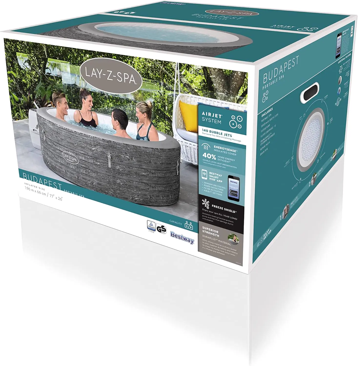 Spa gonflable 6 personnes 6 places gris vue 4